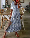 SUZANNE | VESTIDO DE VERANO BOHO VINTAGE CON CUELLO EN V