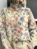 Florence | Jersey de cuello alto con estampado floral encantador