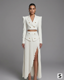 Taylor | Conjunto de blazer corto blanco