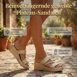 Sandalias de plataforma con tira trenzada para mujer