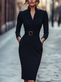Eva | Vestido midi de cintura elegante